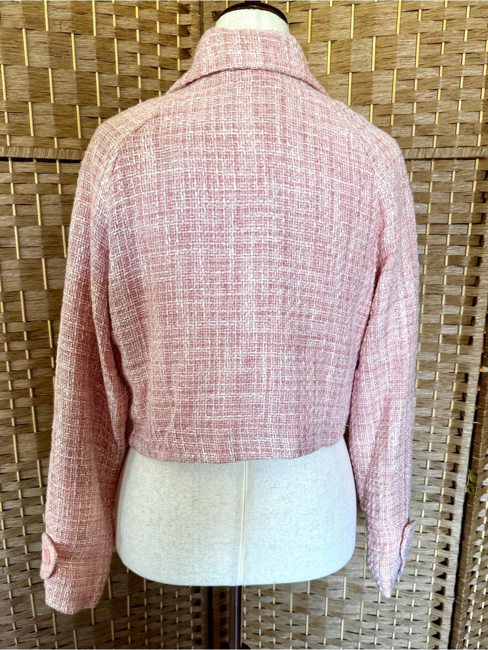 NWT Area Stars pink & ivory Ursula tweed
cropped jacket L - Picture 9 of 15